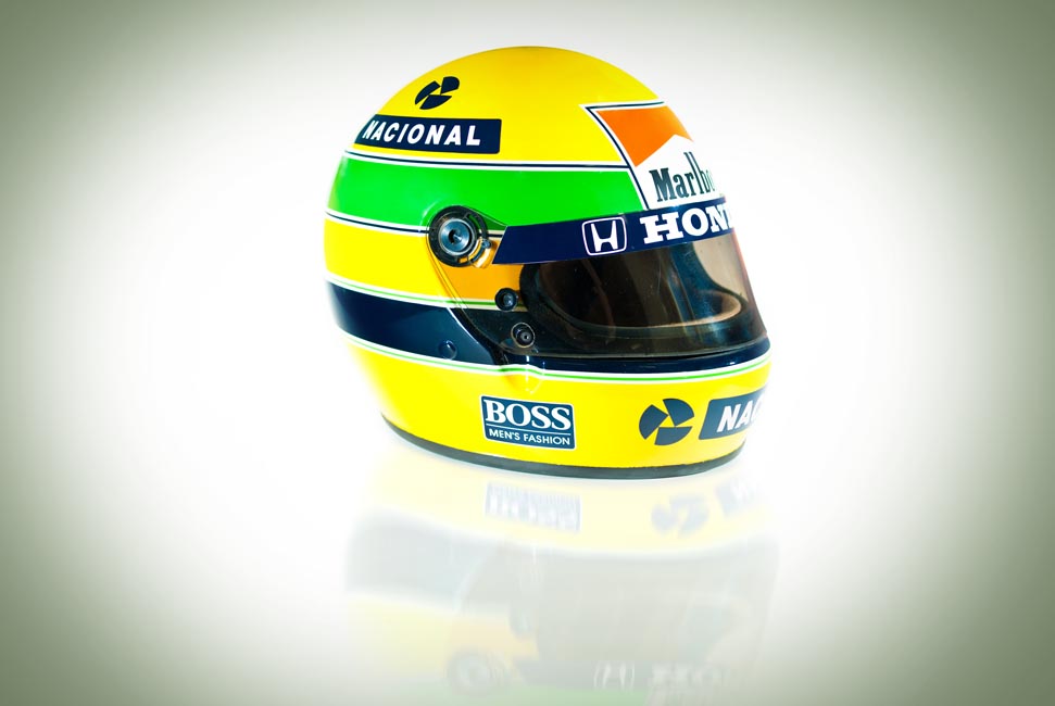 capacete amarelo Ayrton Senna