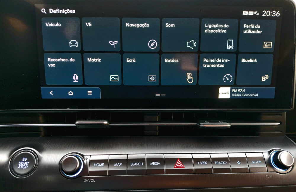 Ecrã-infotainment--Hyundai-Kauai-EV Ecrã infotainment Hyundai Kauai EV